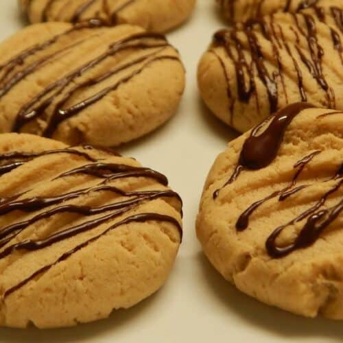 Peanut butter chocolate drizzled cookies Drizzle Me Skinny!