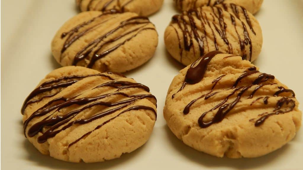 Peanut butter chocolate drizzled cookies Drizzle Me Skinny!