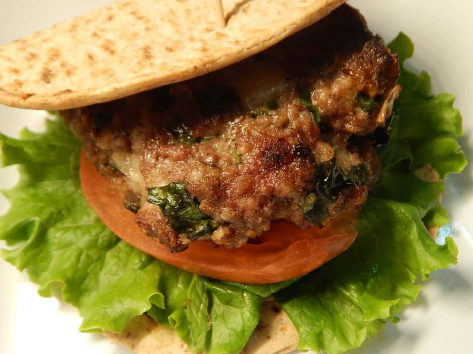 Spinach and asiago beef burgers Drizzle Me Skinny!