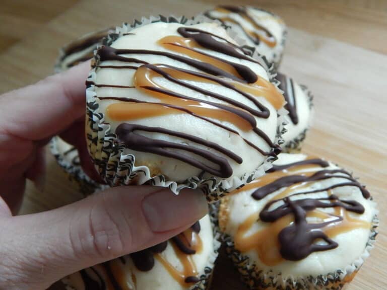 Chocolate caramel cheesecake muffins Drizzle Me Skinny!