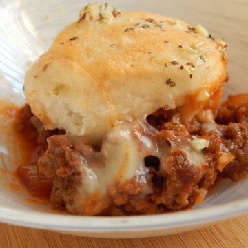 sloppy joe casserole on white plate