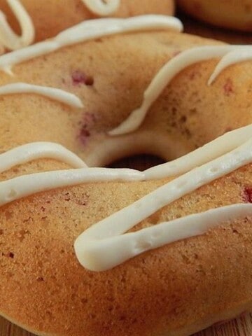 raspberry lemon cake donut with icing