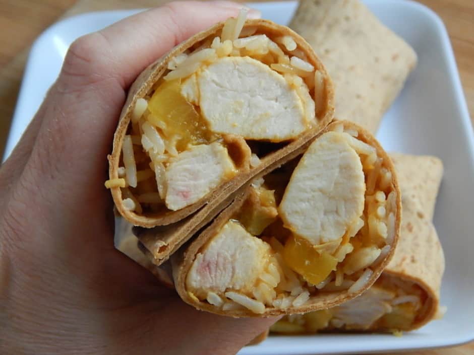Pineapple chicken and rice wraps Drizzle Me Skinny!