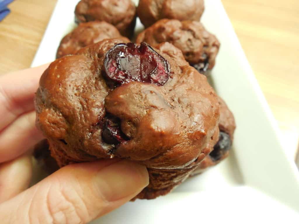 Chocolate Cherry Greek Yogurt Muffins