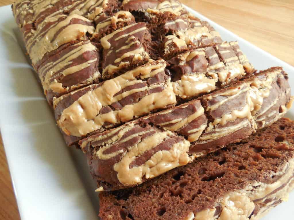 Double Chocolate Peanut Butter Banana Loaf