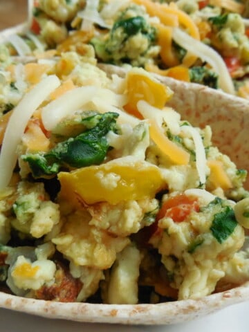 spinach veggie breakfast taco bowl