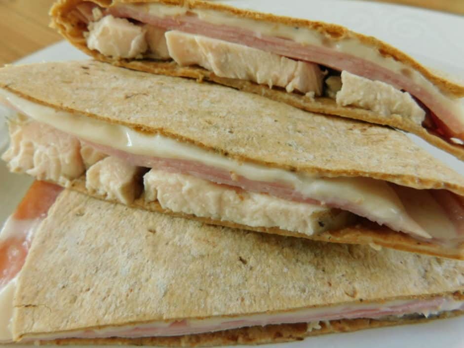 Chicken cordon bleu flatout quesadillas Drizzle Me Skinny!