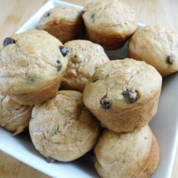 mini peanut butter muffins with chocolate chips