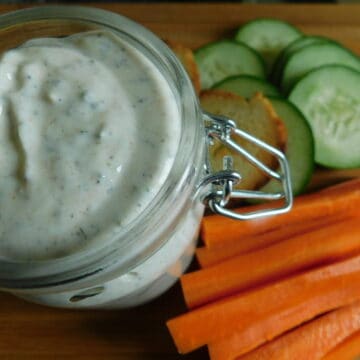 Homemade ranch dressing in jar