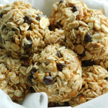 low calorie sweet and salty no bake cookies in basket