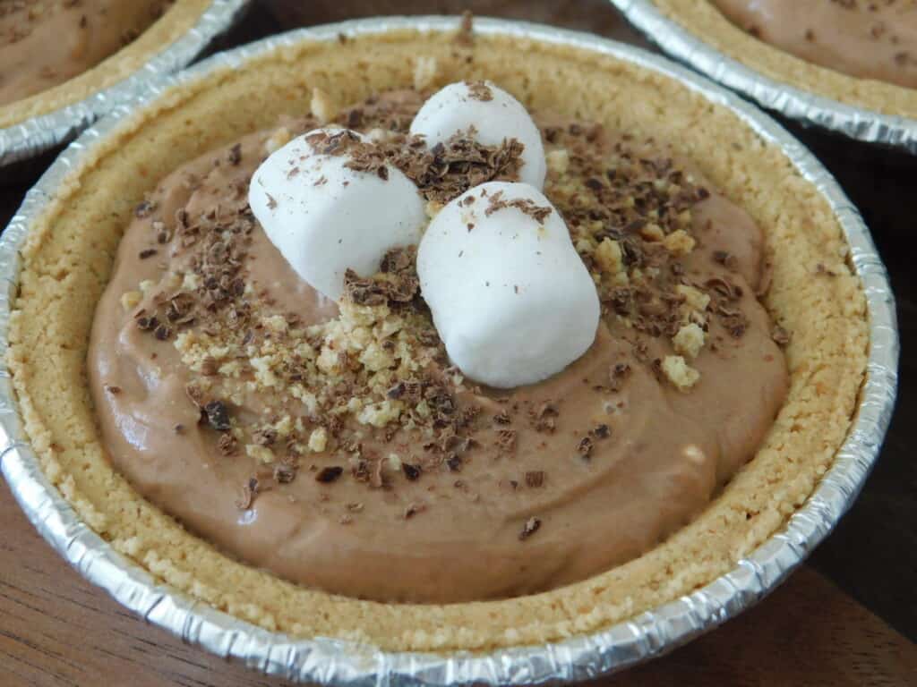 Mini S'mores Pie on table