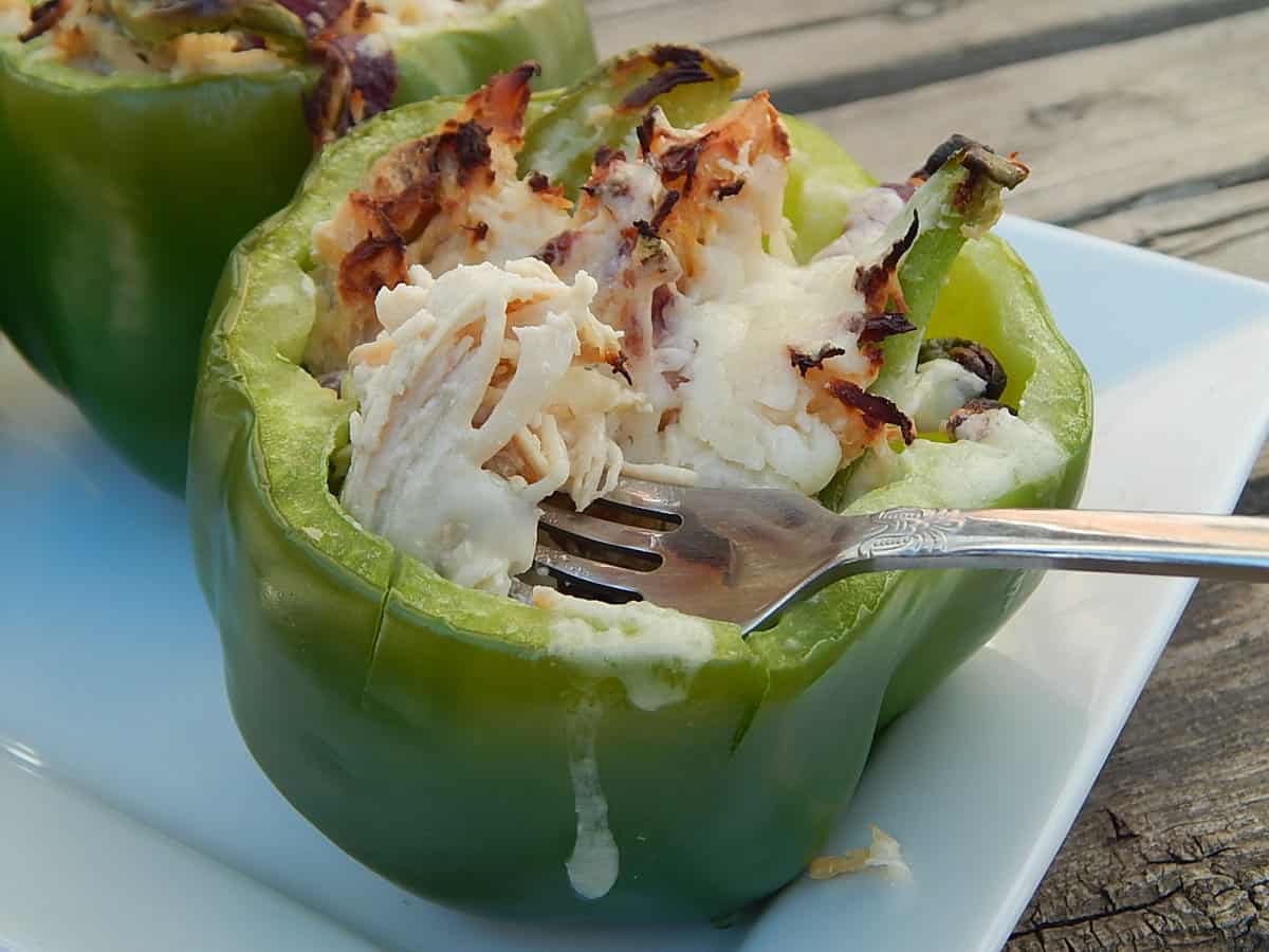 Chicken philly stuffed peppers