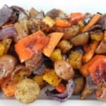 roasted vegetables on white plate