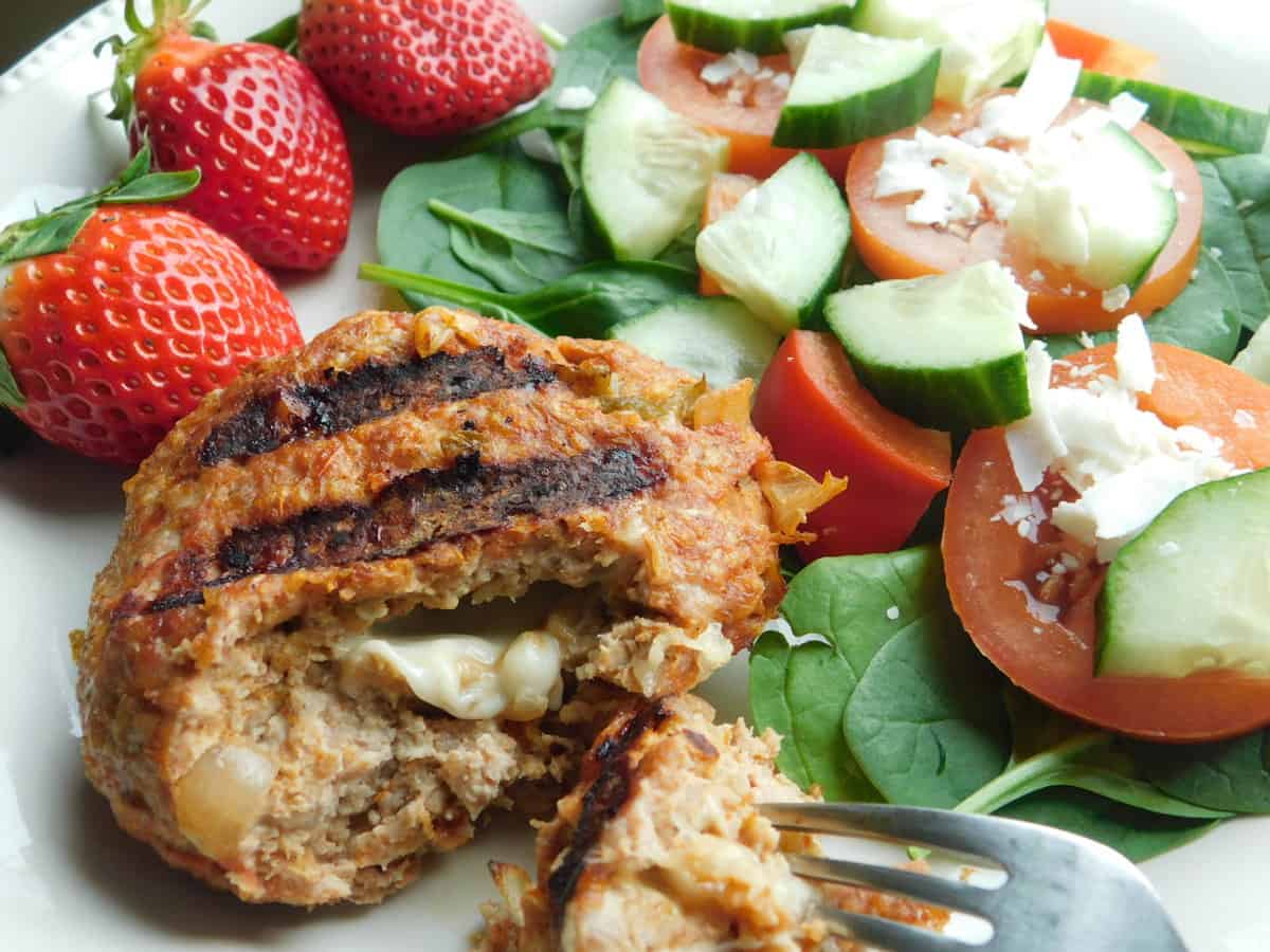 Jalapeño Popper Stuffed Turkey Burgers - Organize Yourself Skinny