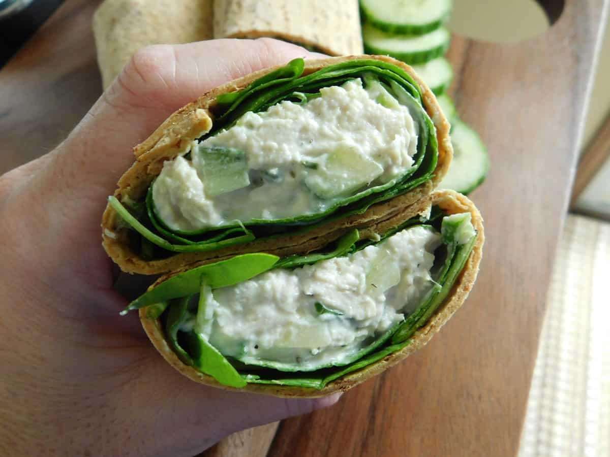 Cucumber-Chicken Green Goddess Wrap