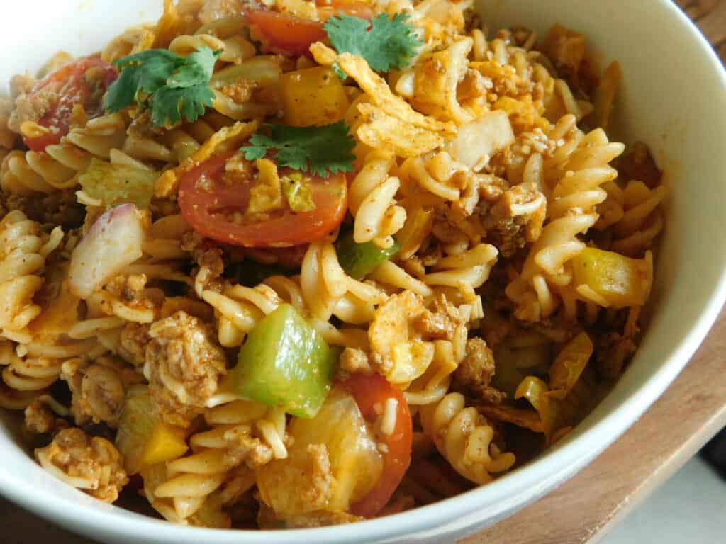 Turkey taco pasta salad