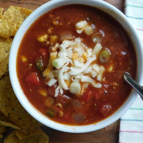 bowl of weight watchers taco soup