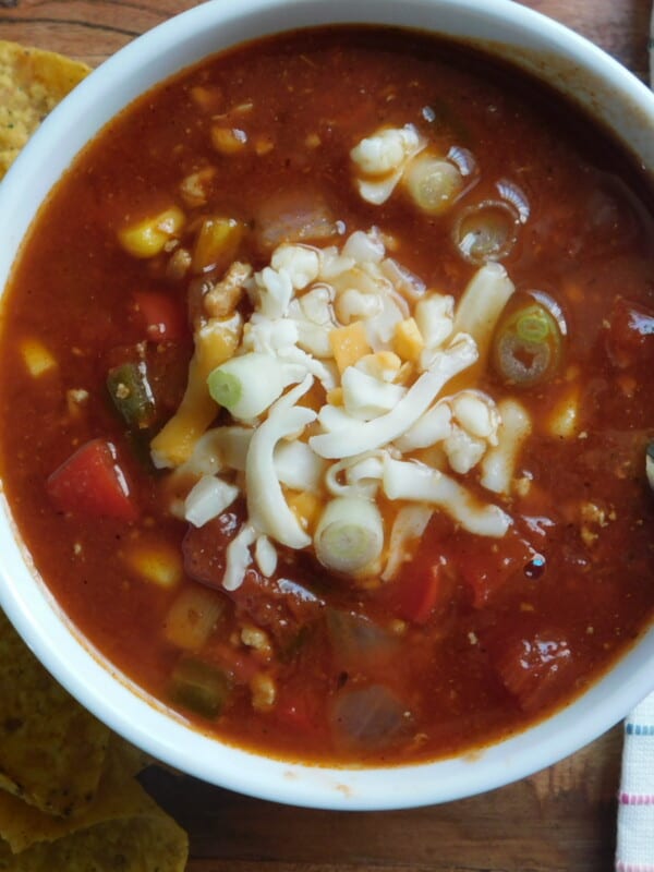 bowl of weight watchers taco soup