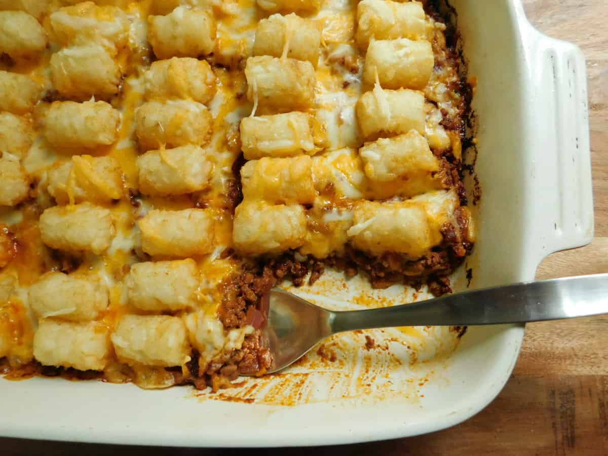 Crockpot Sloppy Joe Tater Tot Casserole Recipe {Video} - Tammilee Tips