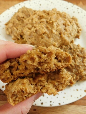 weight watchers friendly oatmeal cookies on white plate