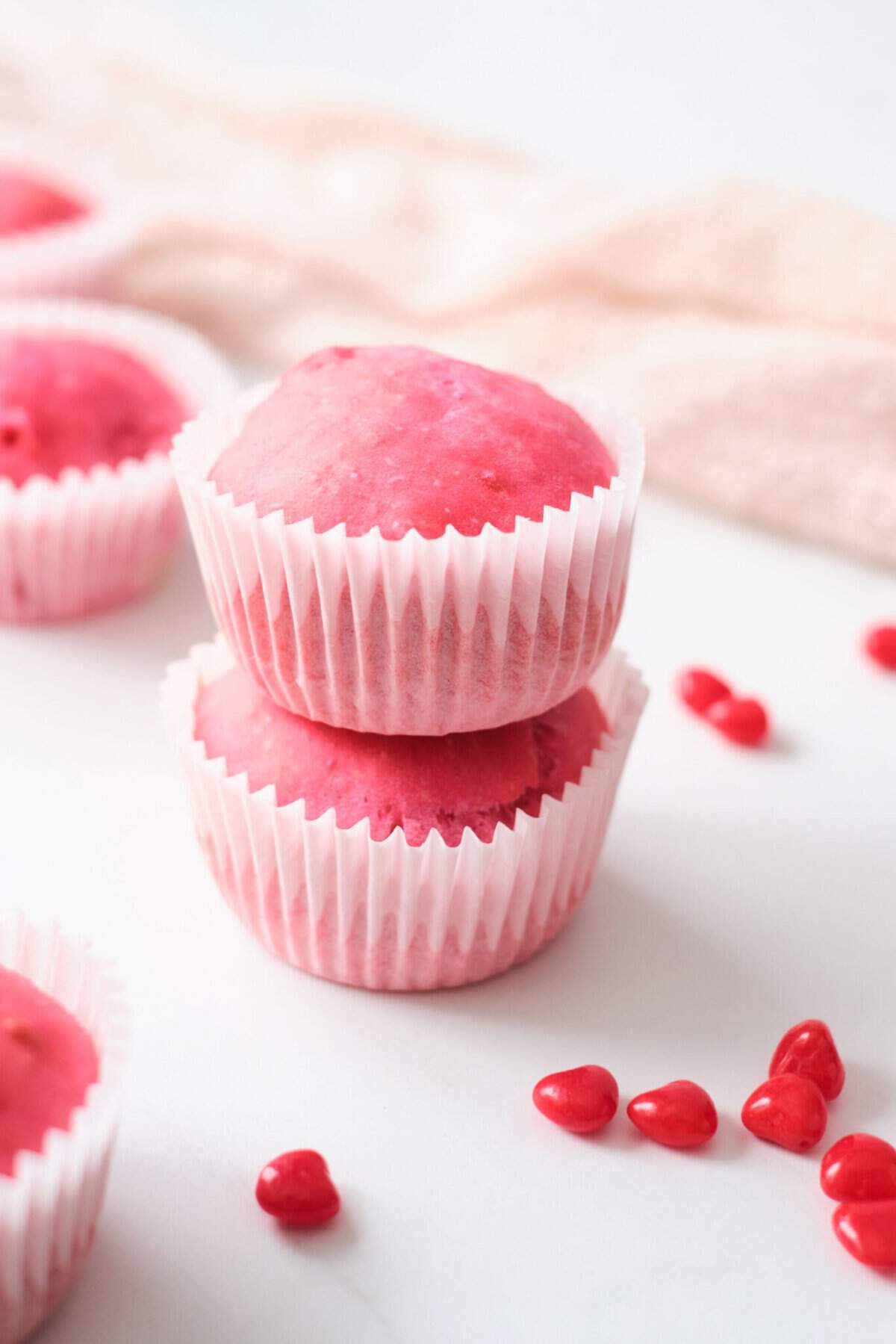 weight watchers cherry muffins on white cutting board