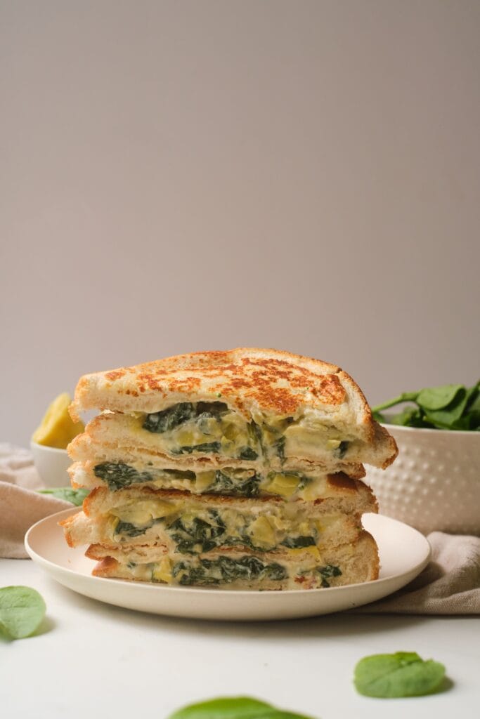 Spinach & artichoke grilled cheese sandwich - Drizzle Me Skinny!