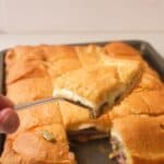 philly style roast beef squares in black pan