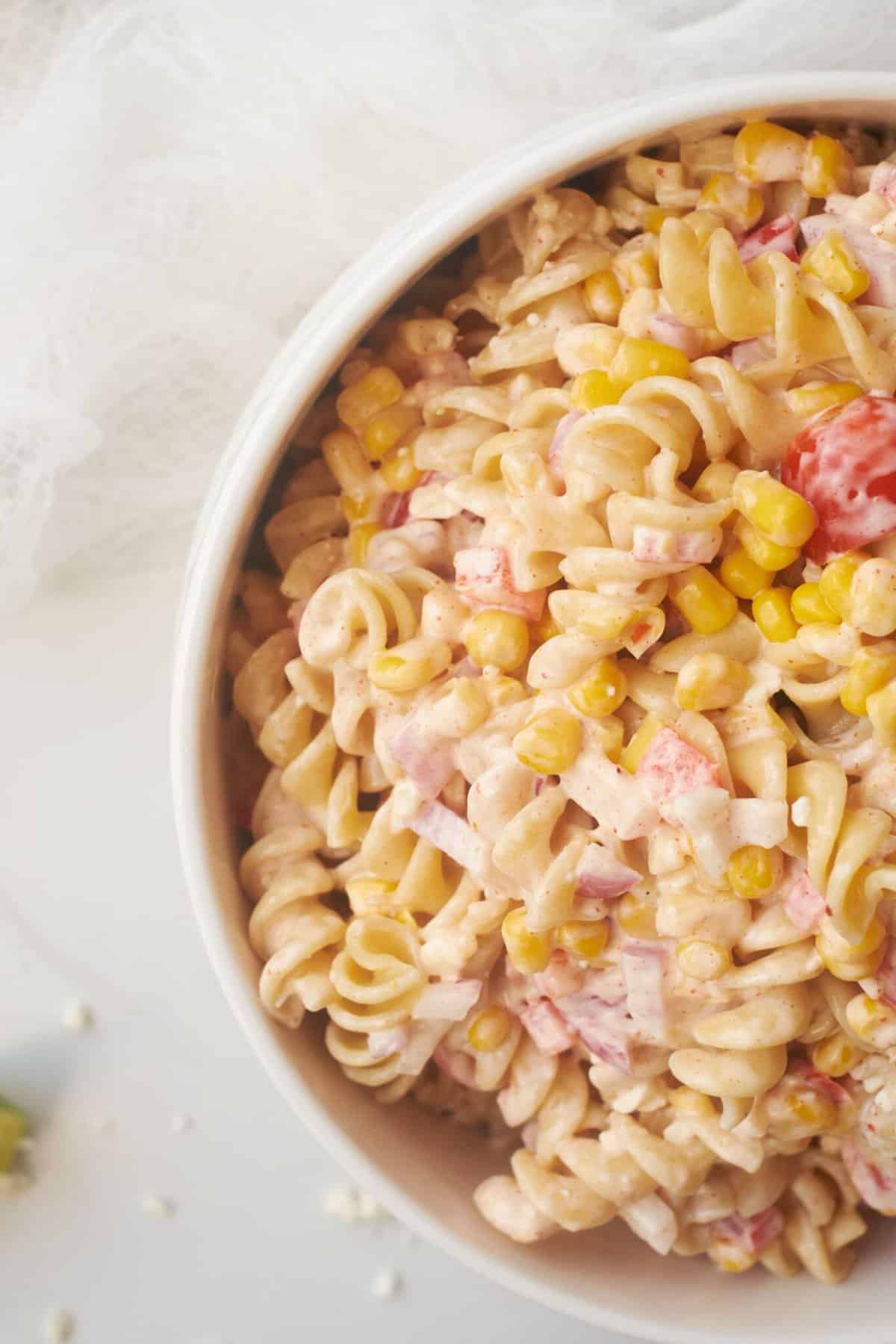 Zesty corn pasta salad - Drizzle Me Skinny!