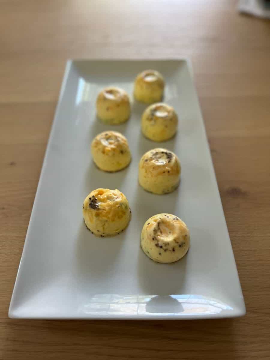 Instant pot egg bites on white plate