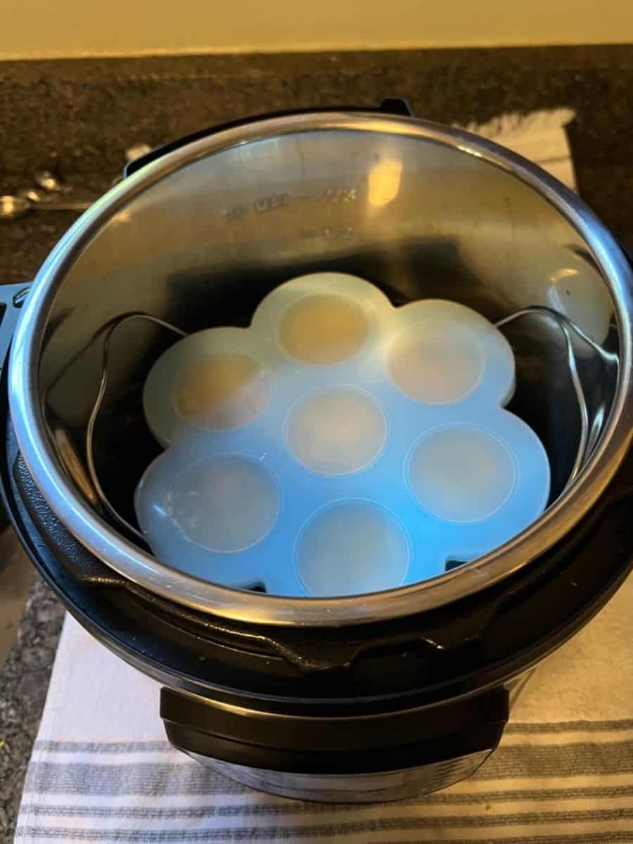 Cover egg molds and place in instant pot on high for 8 minutes