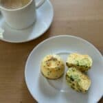 Two egg bites and cup of espresso