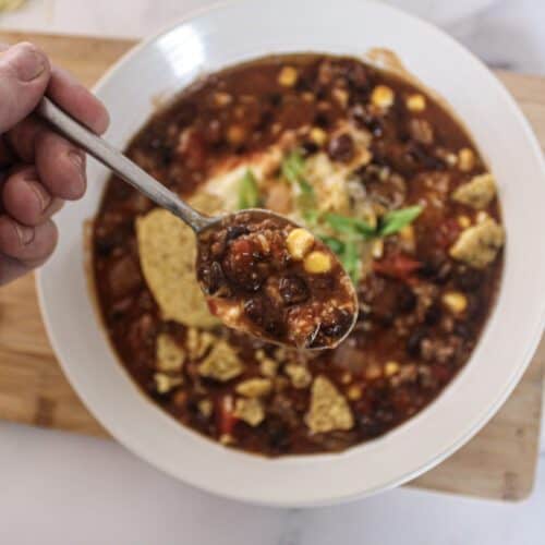 Eating great taco soup