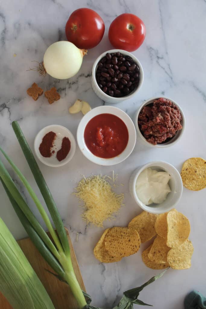 Ingredients for taco soup
