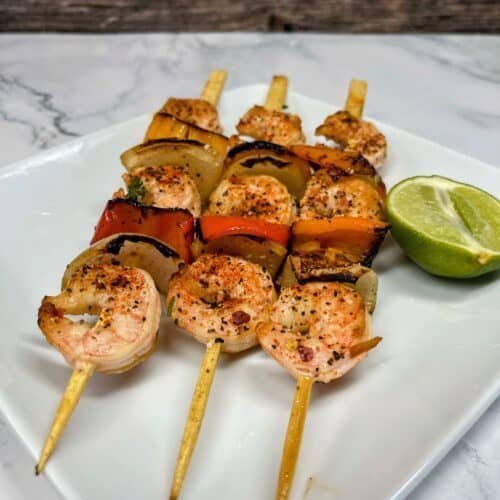 Grilled shrimp on sale kabobs with vegetables