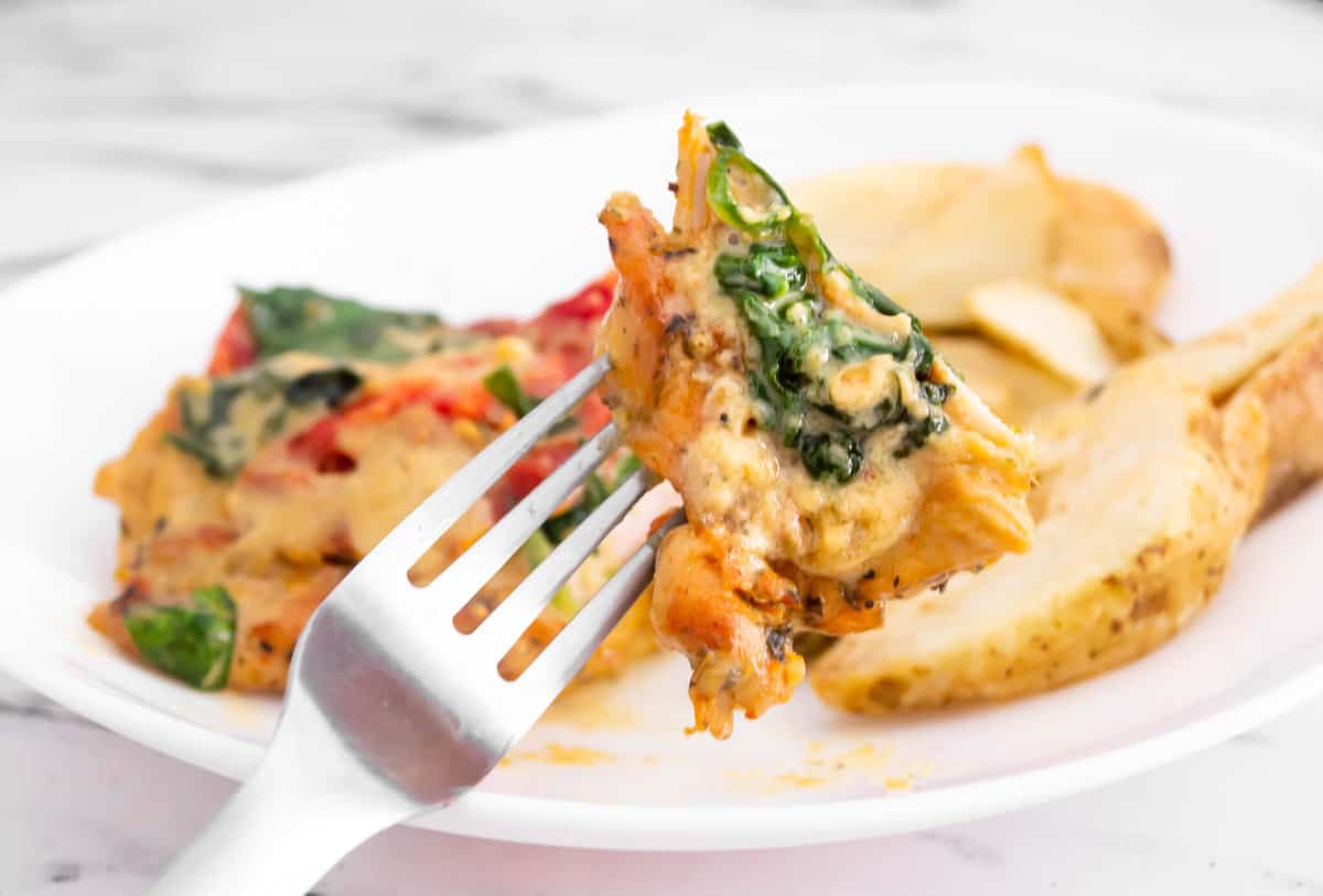 tuscan chicken and potato in sauce