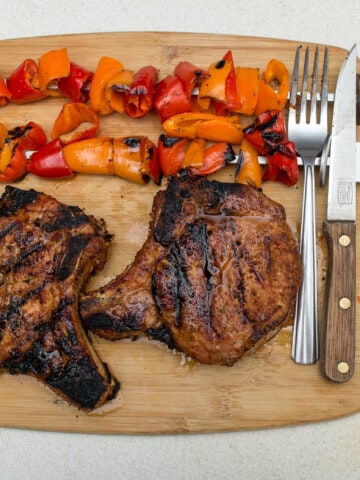 grilled thin pork chops