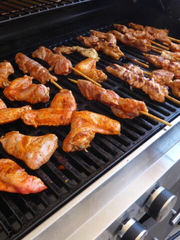 chicken grilling on a bbq