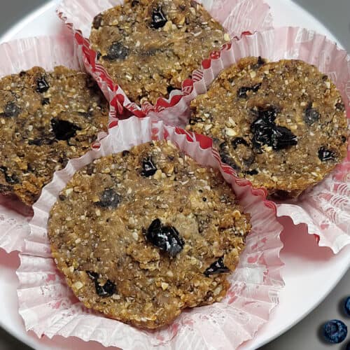cooked vegan blueberry muffins