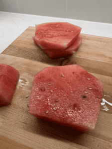 chunks of cut watermelon