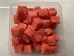 square pieces of watermelon