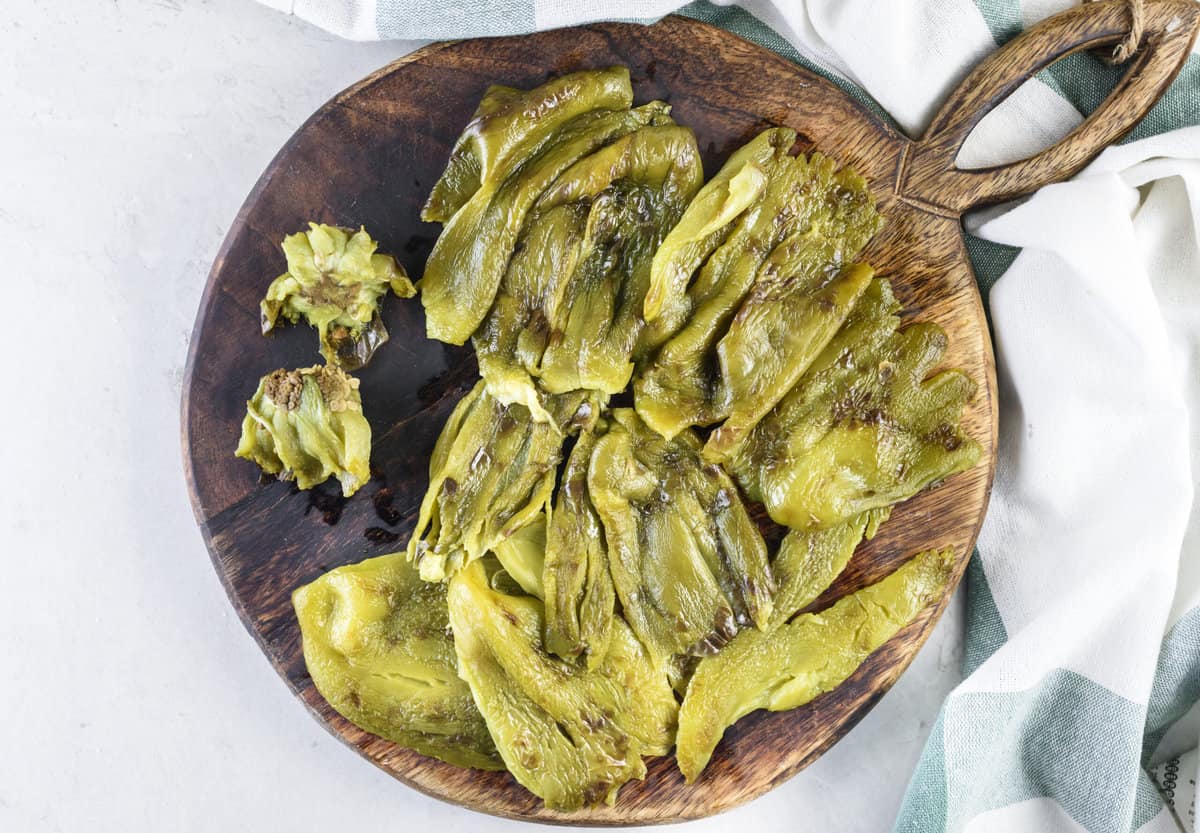 Roasted poblano peppers