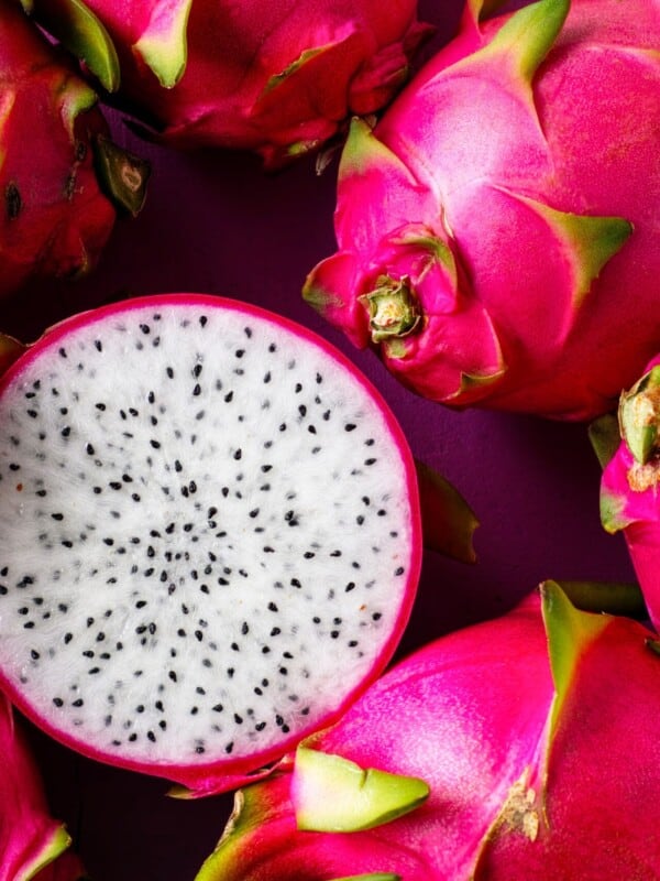 Sliced dragon fruit