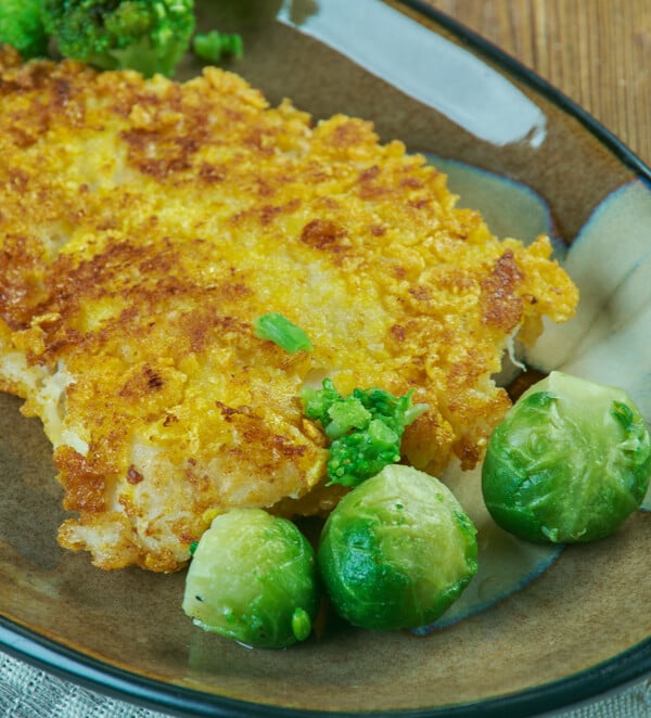pan fried orange roughy and brussels sprouts