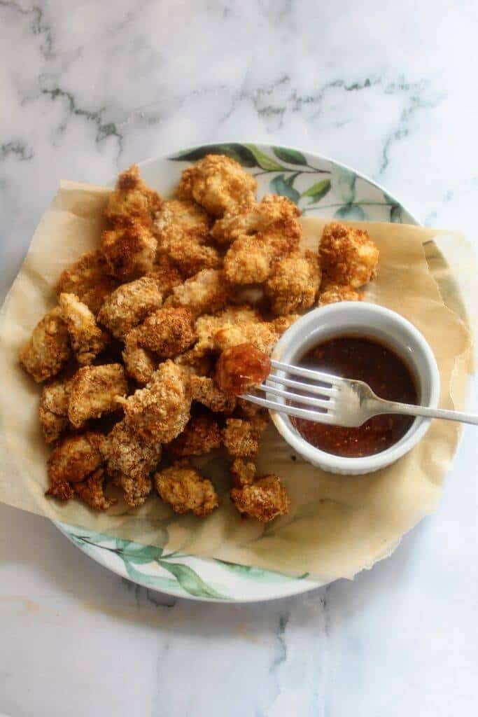 Air Fryer Popcorn Chicken Air Fried pieces ready to serve