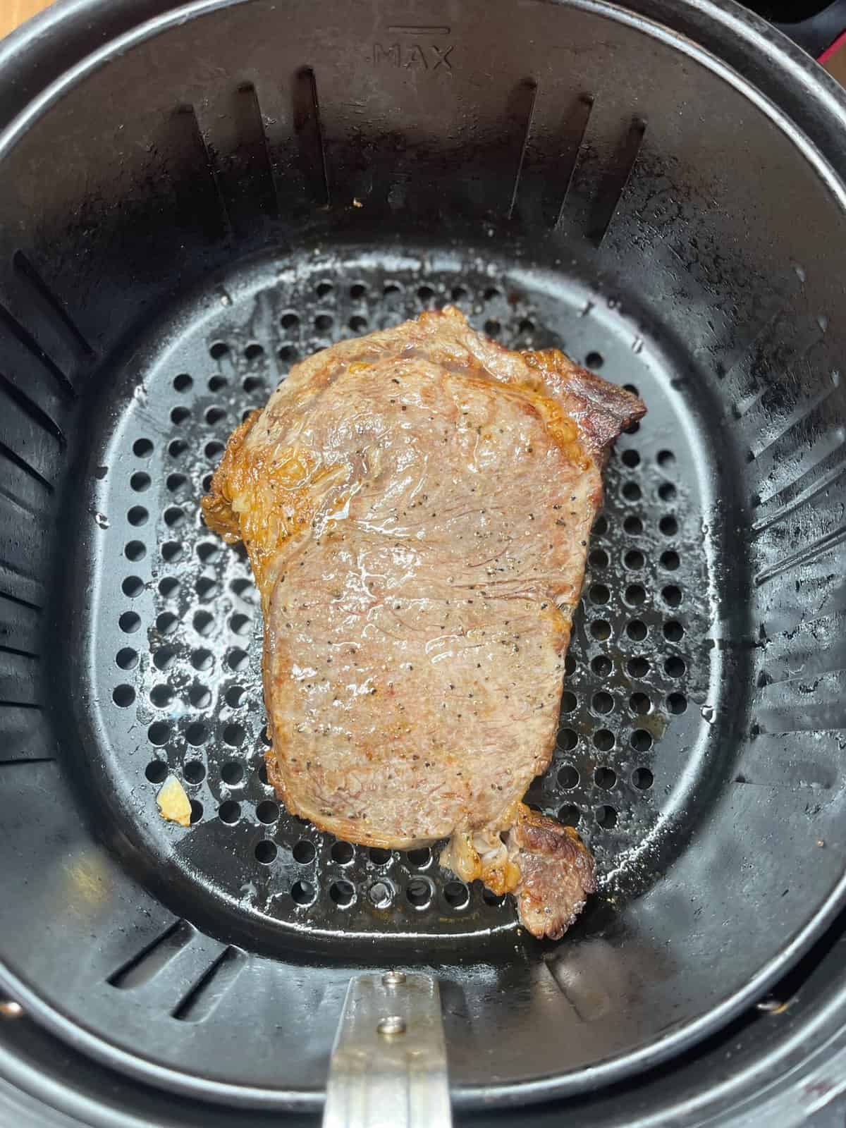 cooked ribeye in air fryer