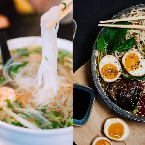Ramen and Pho side by side