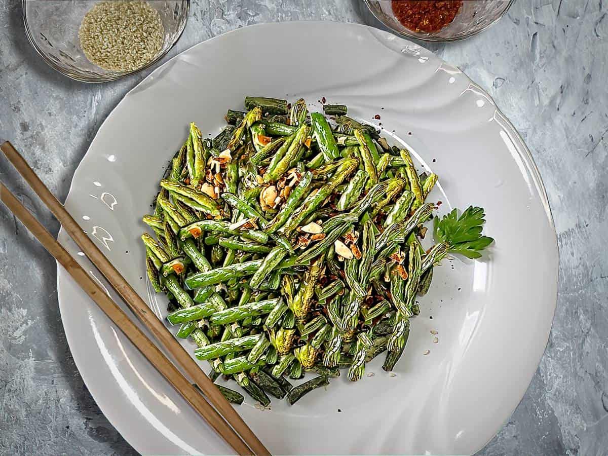 Chinese-Style Air Fryer Green Beans - Drizzle Me Skinny!