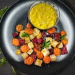 air fryer root vegetables with horseradish sauce