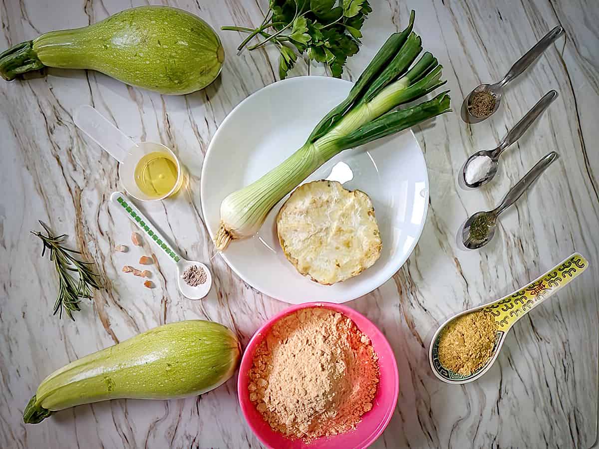 Ingredients for Air Fryer Zucchini Fritters