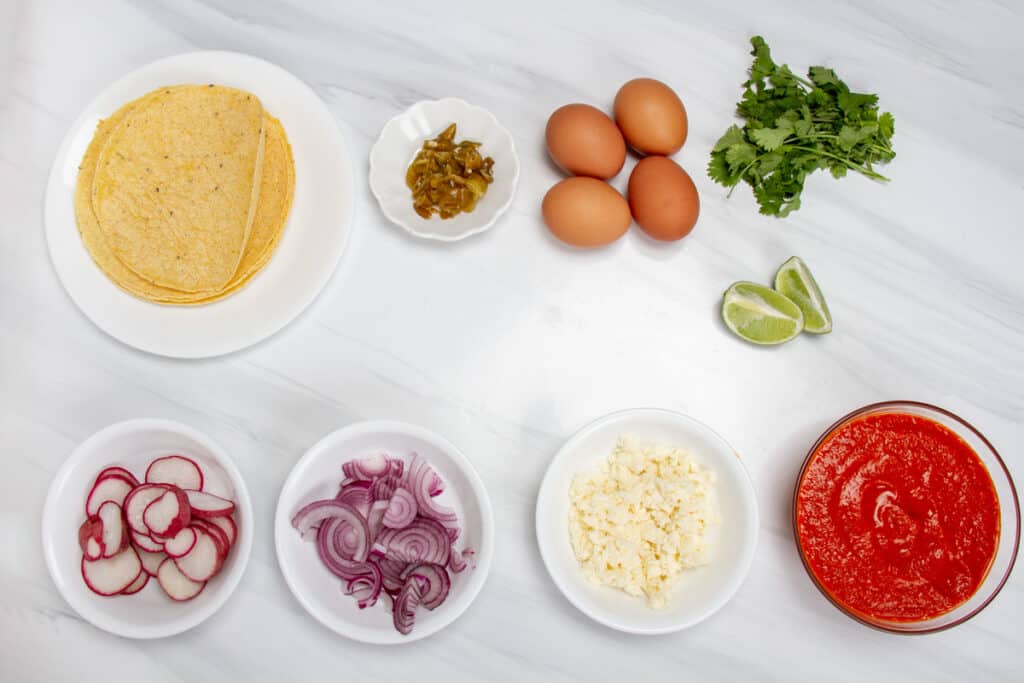 ingredients for chilaquiles